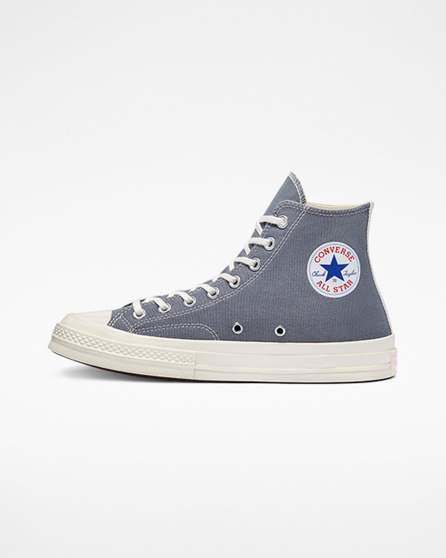 Tenisi Inalti Barbati Converse x Comme des Garçons PLAY Chuck 70 Gri Negrii | RO XFRDA468